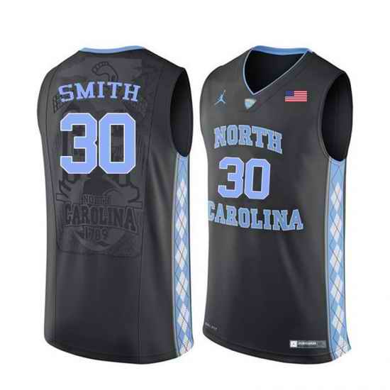 Men 30 K.J. Smith North Carolina Tar Heels College Basketball Jerseys Black